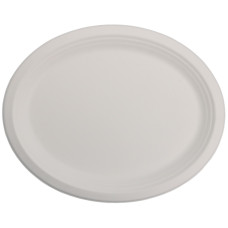 Šķīvis, cukurniedru, ovāls, balts, 25.5 cm