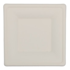 Šķīvis, cukurniedru, kvadrātveida, balts, 16x16x2cm