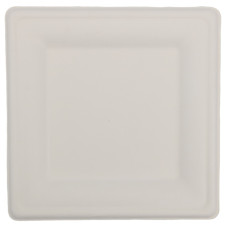 Šķīvis kvadrātveida cukurniedru, balts, 20x20x2cm