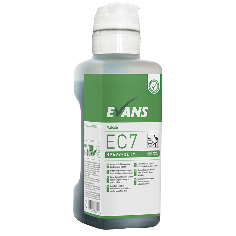 EC7 Heavy-Duty Spēcīgi koncentrēts cieto virsmu tīrīšanas līdzeklis, 1L